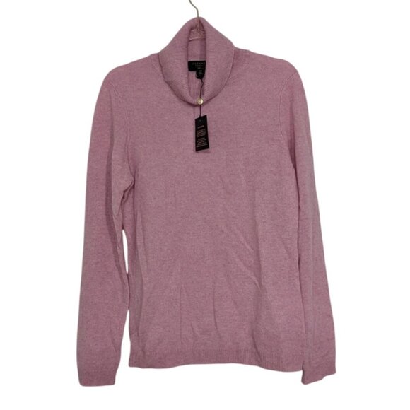 NEW Charter Club Luxury Cashmere Turtleneck Womens Petite Size Medium Pink - Picture 1 of 11